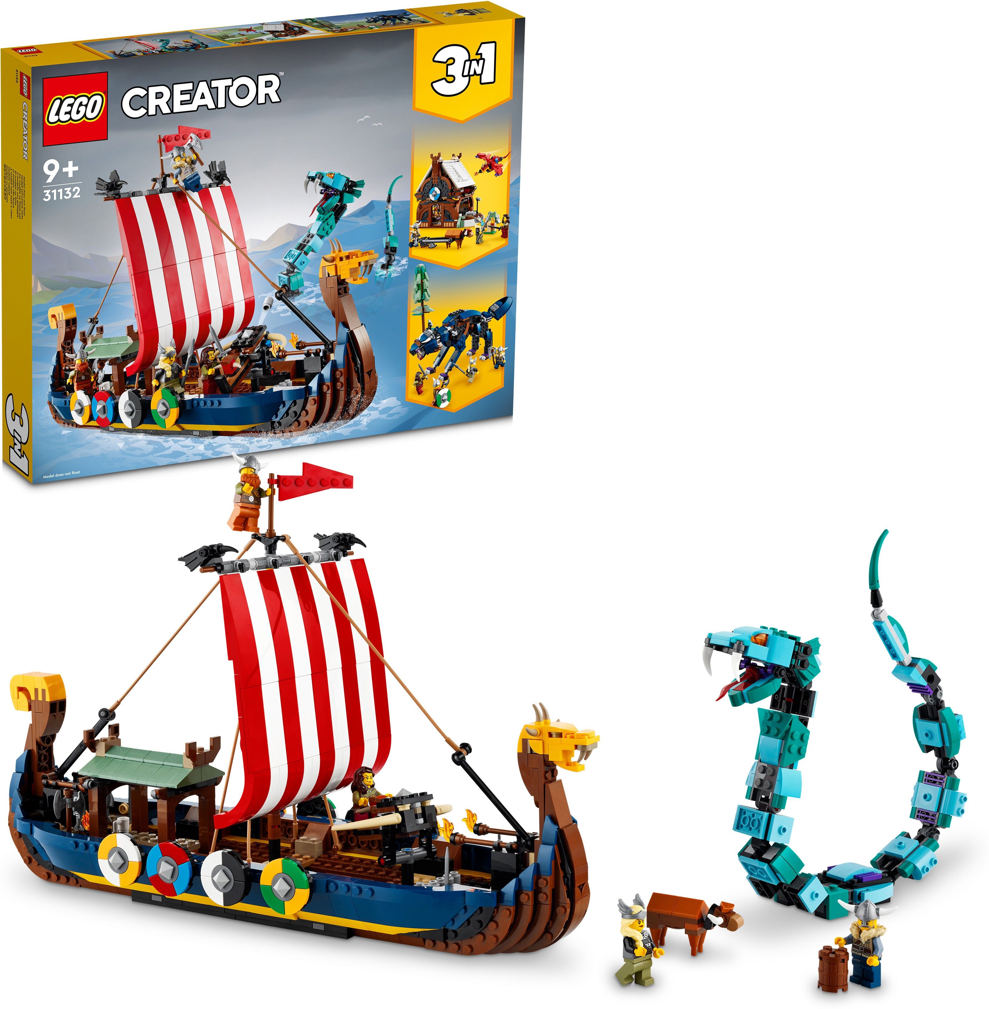 Creator 3-in-1 Viking Ship and the Midgard Serpent (1192 Blocks)