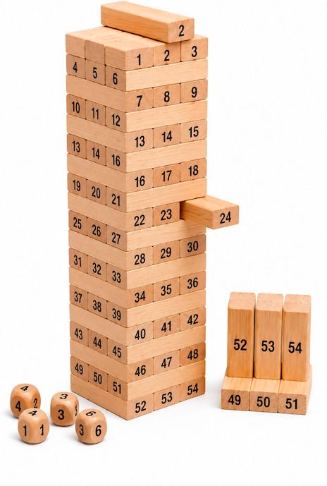 vema 54 PCS Wooden Jenga Stacking Tower Game Educational Learning Toy for Kids-picture-42
