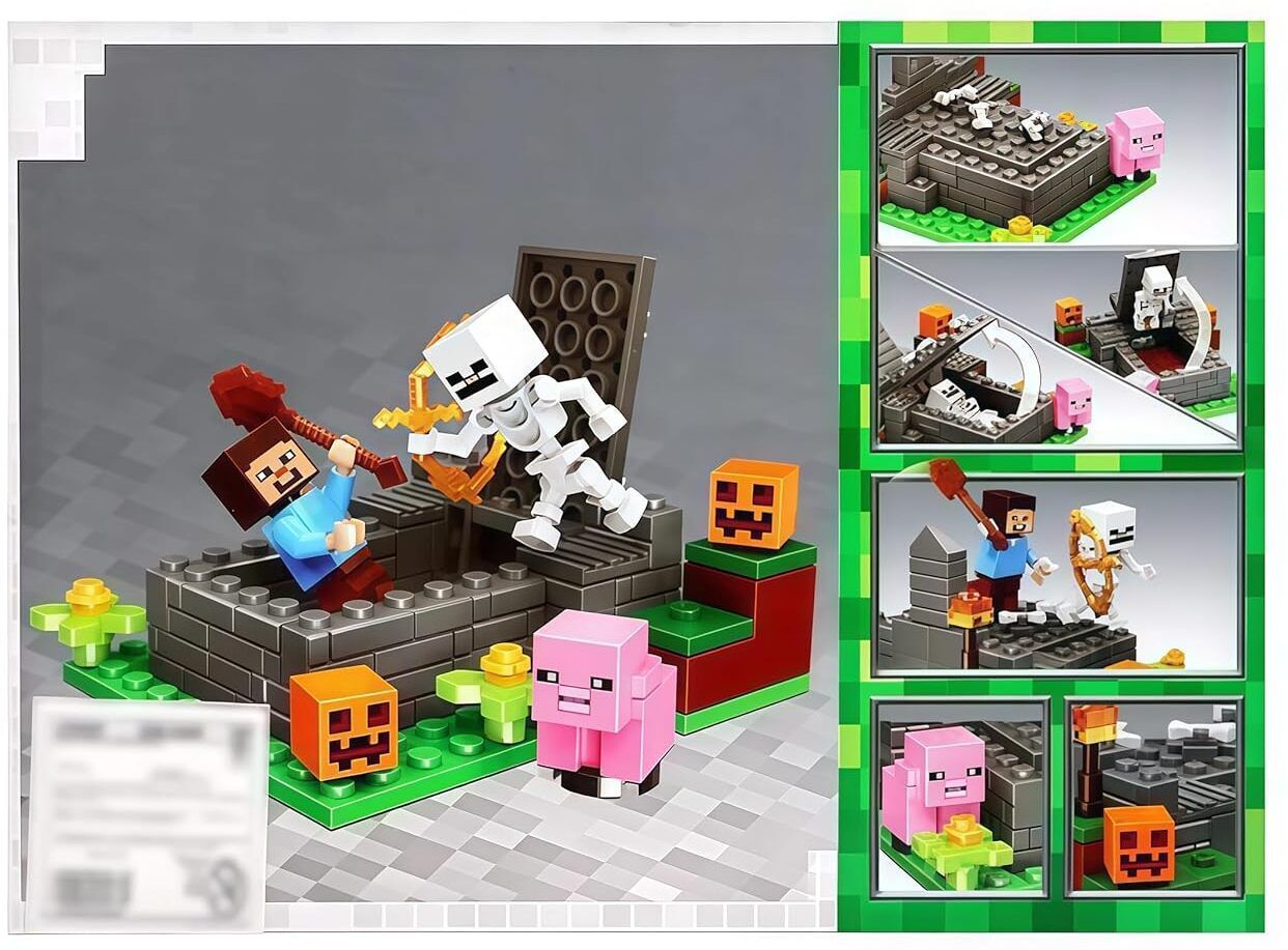 Mine Craft Building Block: The Cave Fight Set for Kids, 89+ Pieces-image-29