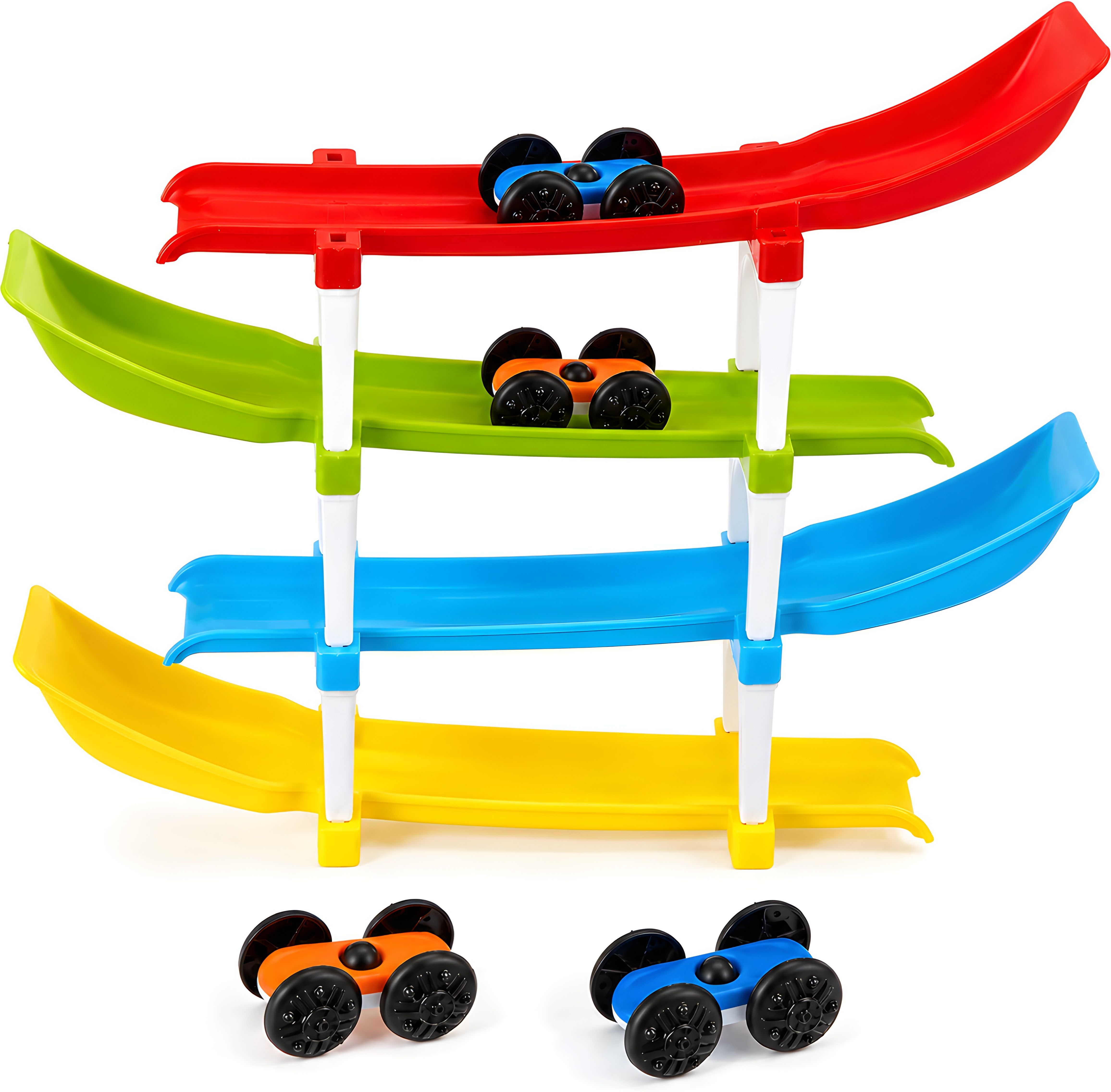 tileez 4 Level Mini Car Ramp Race Track Toy with 4 Cars for Kids Boys & Girls Age 3+-picture-38