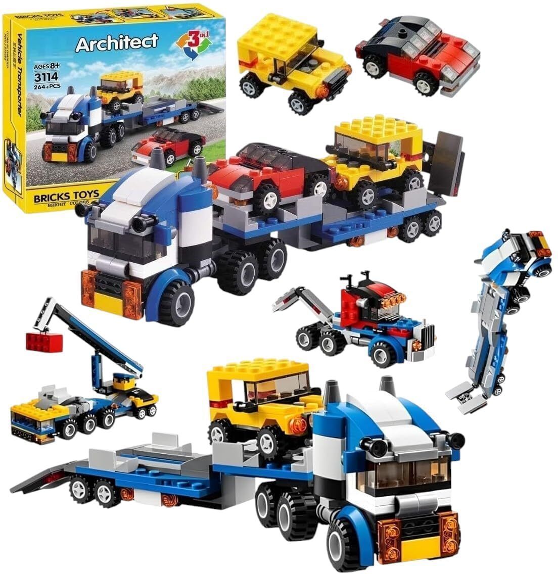 Architect 3 in 1 Transporter Building Brick Block for Kids-image-27