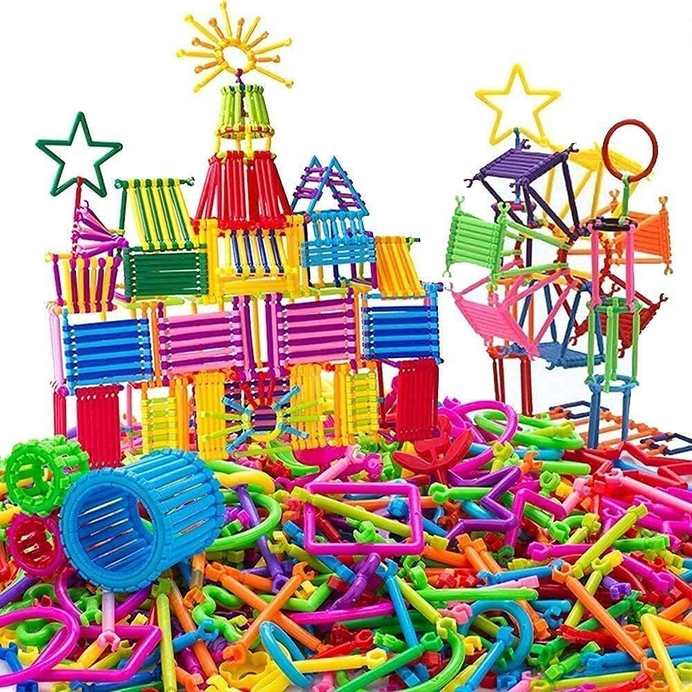 shivay DIY 100+ Pcs Plastic Stick Bars Educational Building Blocks Set for Kids-picture-9
