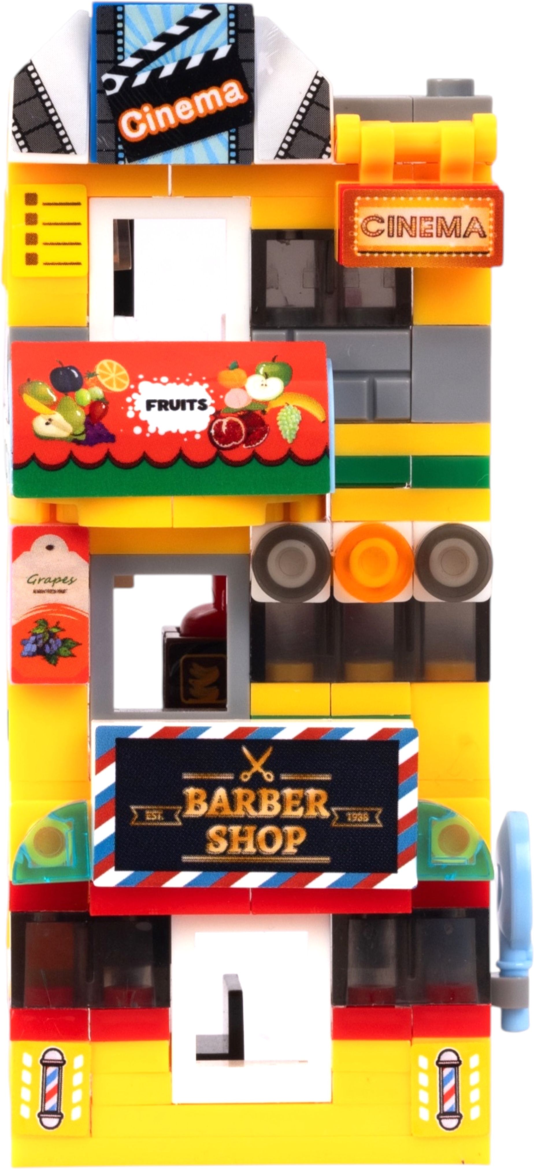 toymersive Yellow Plaza Shop Building Block DIY Construction Toy Play Set for Kids & Adults-picture-28