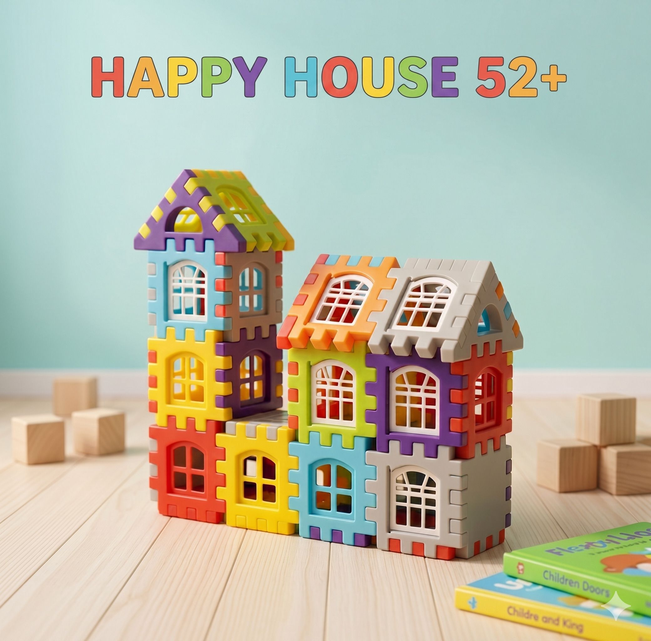Happy House 52+ PCS Multicolor learning Building Blocks Educational Toy.-image-6