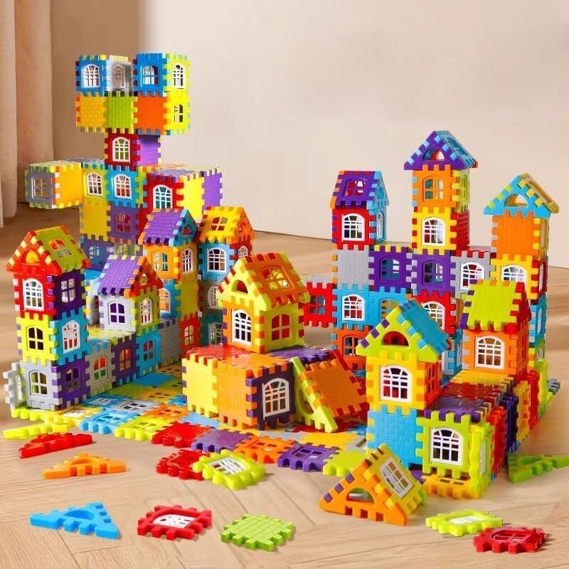 pulsbery Kids Creative Interlocking Building Blocks House Set-picture-6