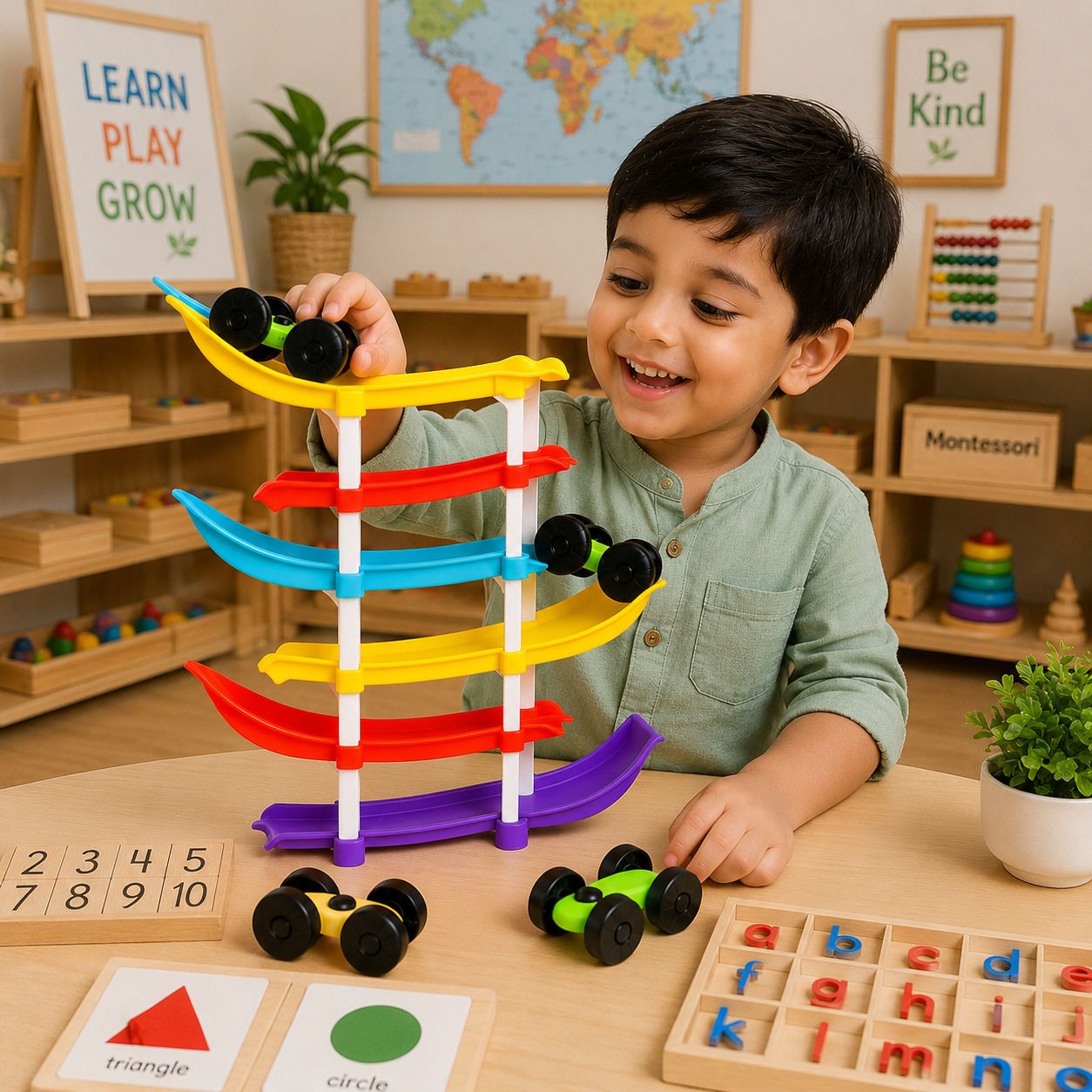tileez Multi Level Car Ramp Racing Toy Playset Educational Gift for Kids-picture-12