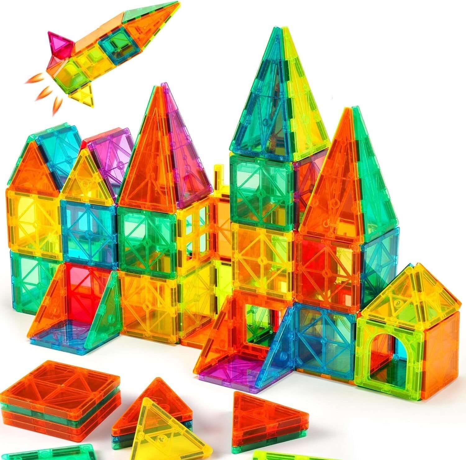 gomzy Magnetic Tiles for Kids, Magnetic Building Blocks Educational Learning Toys-picture-21