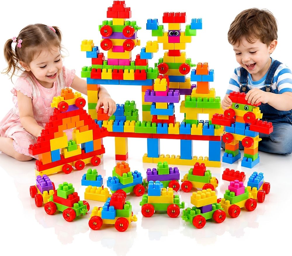 be bright Building Blocks Toy Set with Wheels | Multicolor Construction Blocks for Kids-picture-6