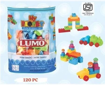 jasin enterprise Large Interlocking Construction Bricks Learning Toy Multicolor 120 PIECE-picture-43