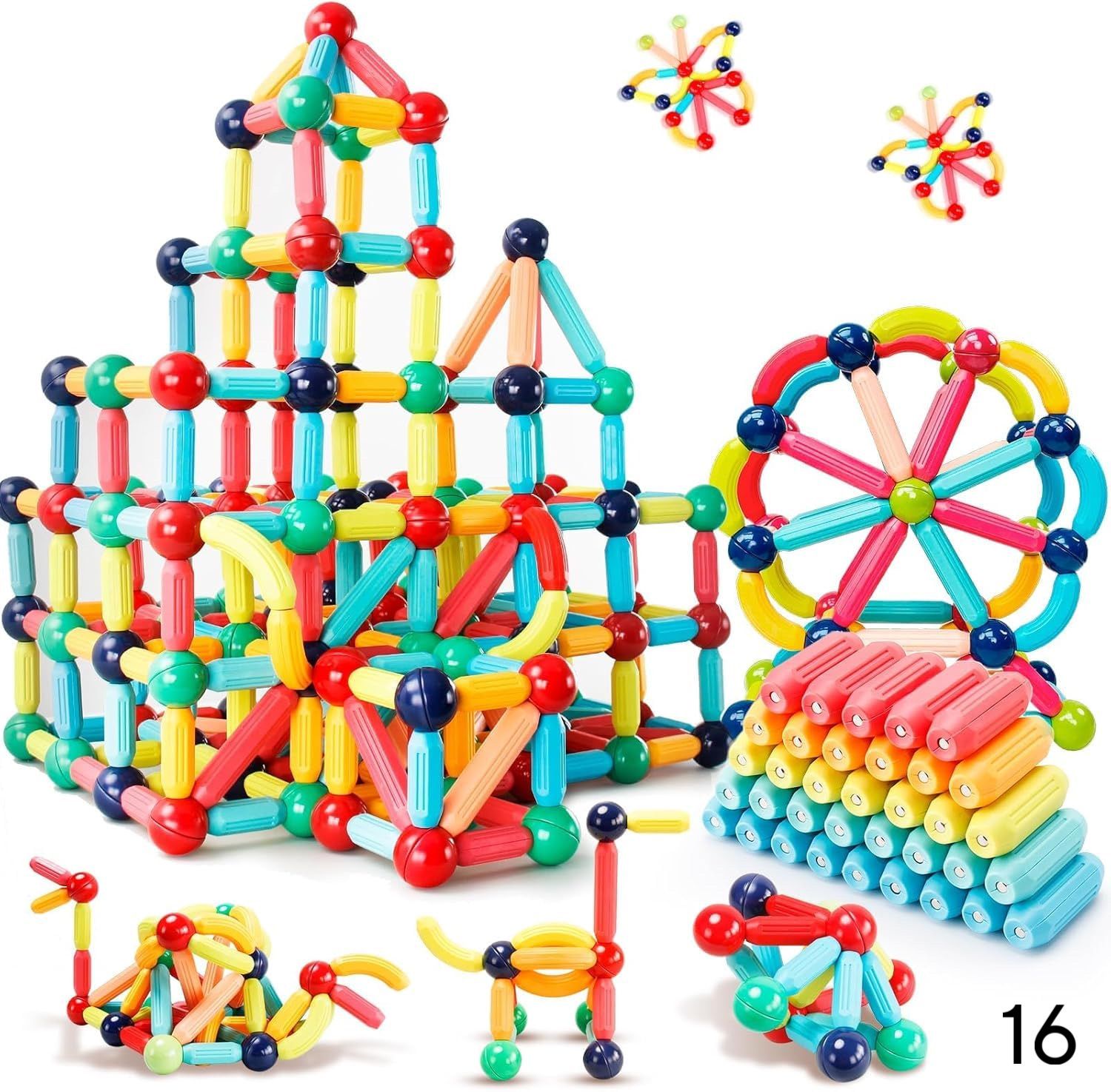 kavana Magnetic Sticks Building Blocks for Kids 25 Piece Toys for Girls Boys, A4-picture-16
