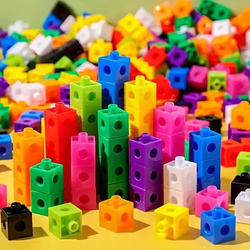 pulsbery Colorful Math Linking Cubes Building Blocks Set 100 Pieces-picture-18