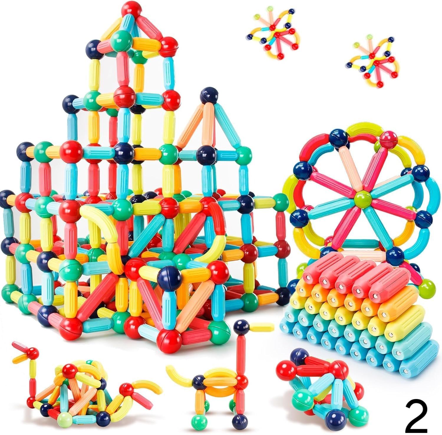 kavana Multicolor Magnetic Sticks Building Blocks for Kids Toys for Girls Boys, 2-picture-25