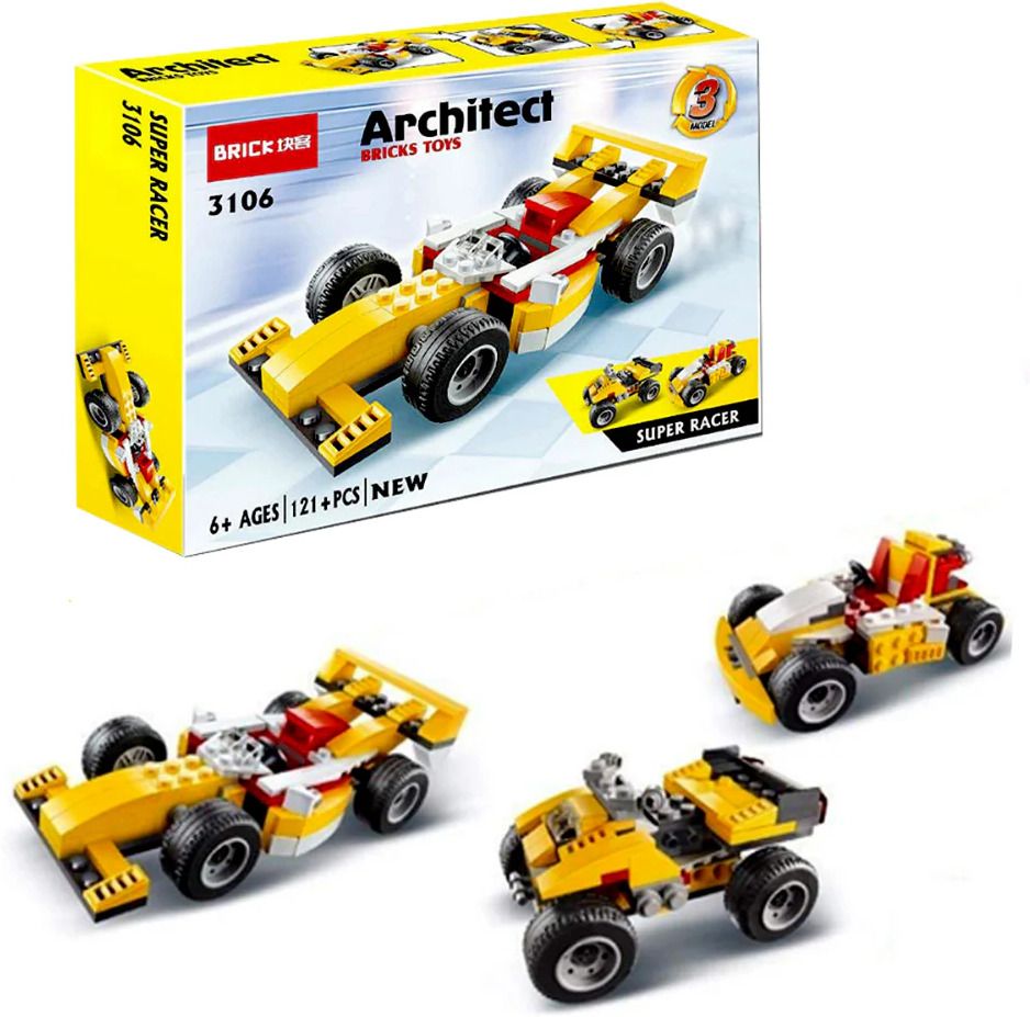Architect Super Racer Construction Car 3 in1 Blocks For kids 6+ year 121+ Pcs-image-25