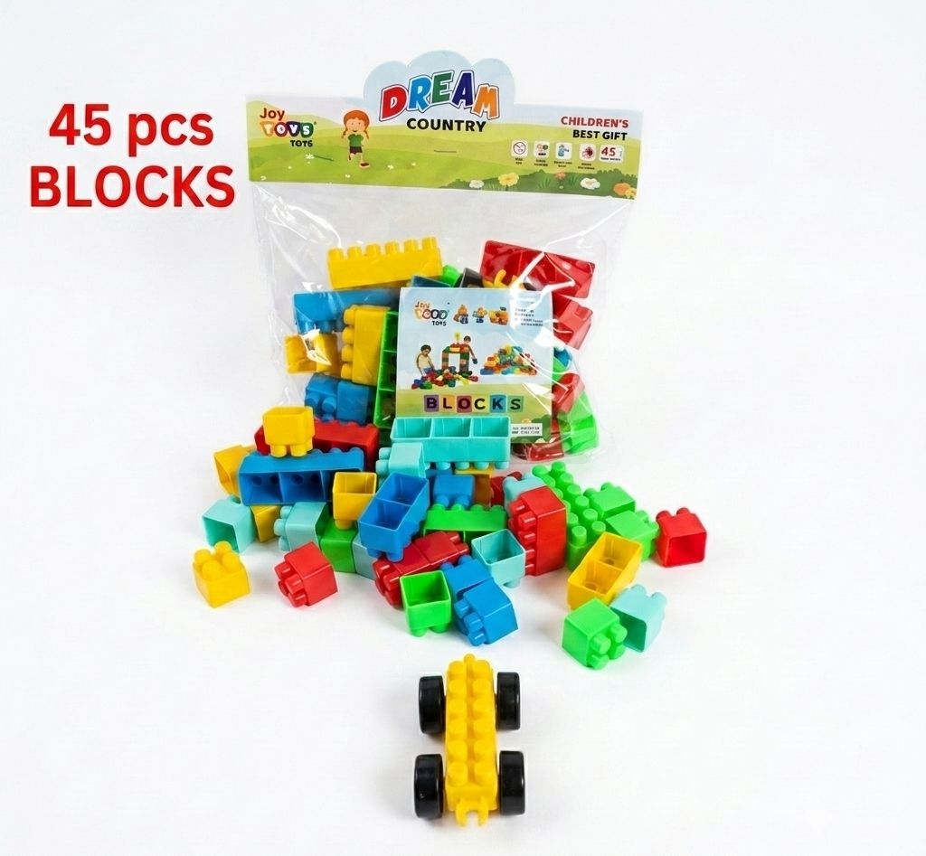 shyam sakha global Colorful Building Blocks Set for Kids (45 pcs Blocks), Creative Learning Toy-picture-19