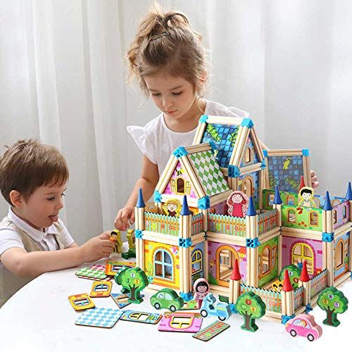 Dream home 234 Pieces Premium Wooden Castle Dollhouse| Stacking Educational Toys