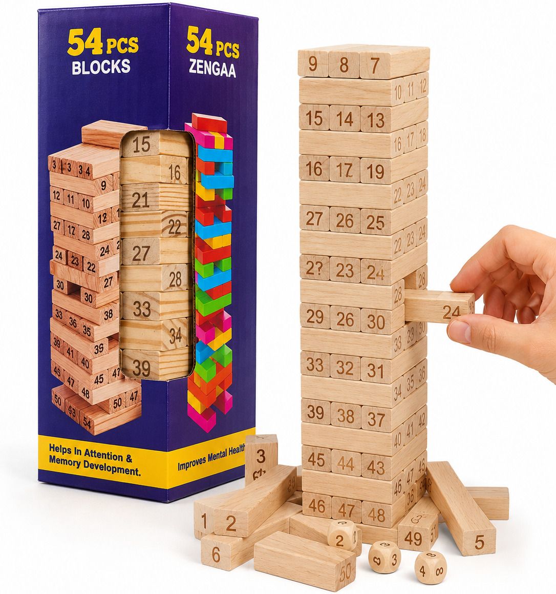 stackora 54 pcs wooden block game, zenga stacking blocks-picture-26