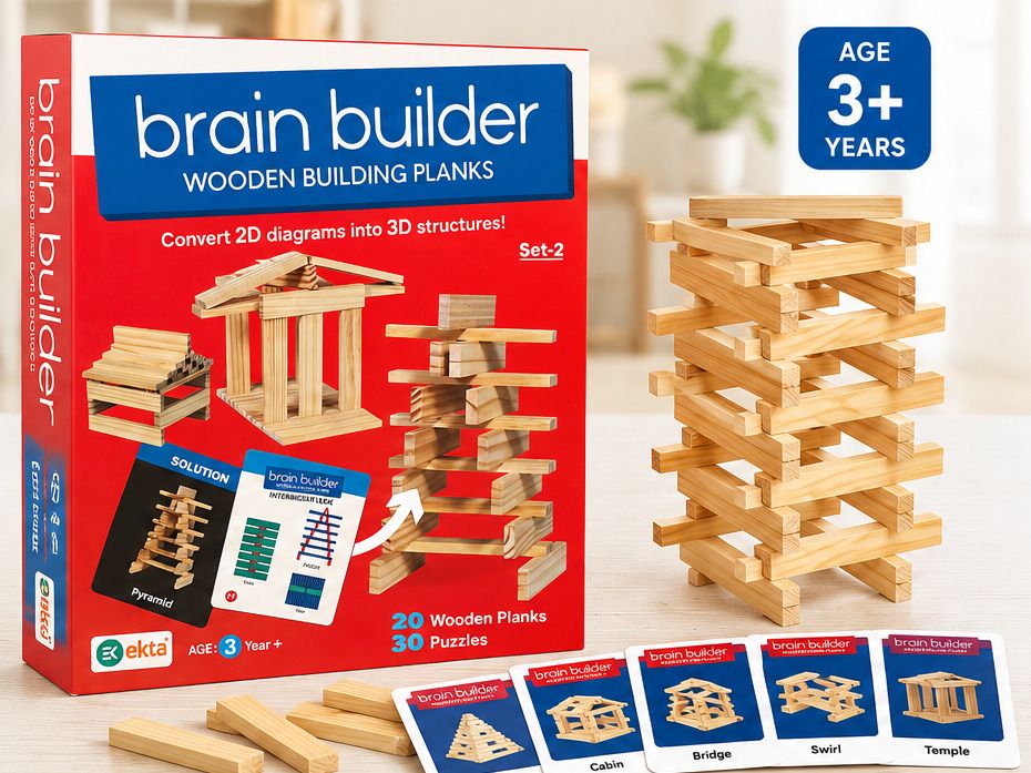 ekta products pvt. ltd. Brain Builder Wooden Building Planks Set-2-picture-12