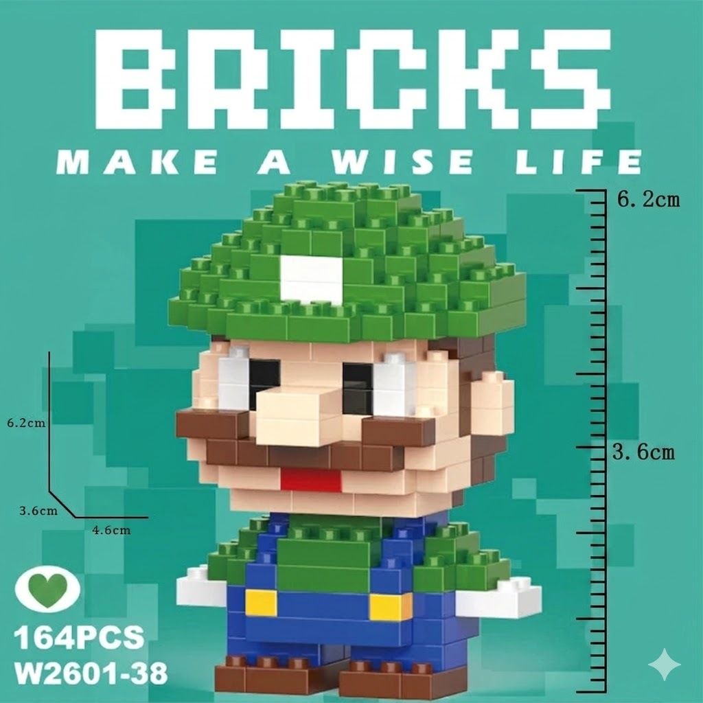 Mini Brick Building Blocks DIY Toys for Kids & Adults - LUIGI-image-28