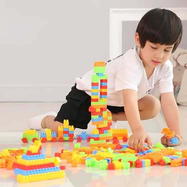 arizon Colour Building Bricks and Blocks for Kids in a Cute Bag - Set of 100 pcs-picture-33