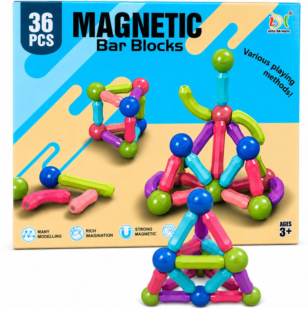 astoreq Magnetic Bar Blocks 36 PCS | STEM Magnetic Building Blocks-picture-14