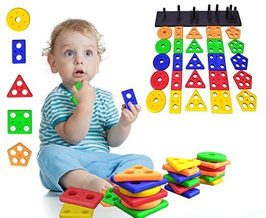 Plastic Geometric Shape Puzzle Stacker Sorter Games for Age3+child-image-13