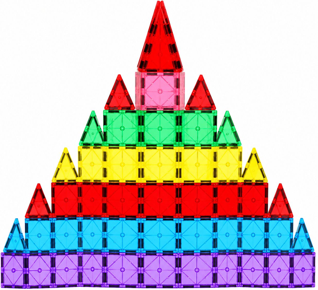 learn with fun 28 Pcs Magnetic Tiles Construction Building Blocks Toy for Kids 3+ Age-picture-36