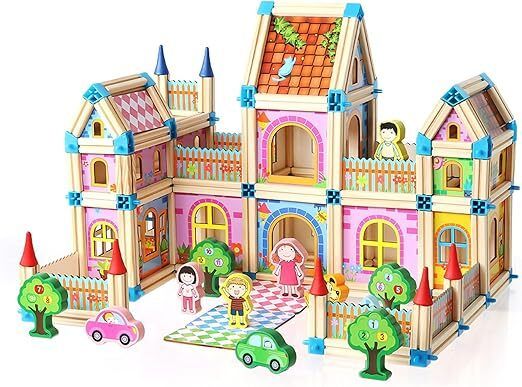 justcraft Architecture Building Blocks Toy,268 Pieces Premium Wooden Castle Building Block-picture-28