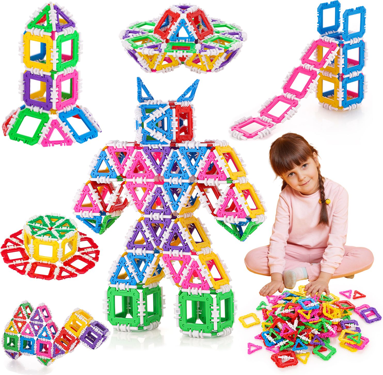 wembley STEM Building Blocks Construction Toy Set with 96 Blocks & 192 Connectors-picture-24