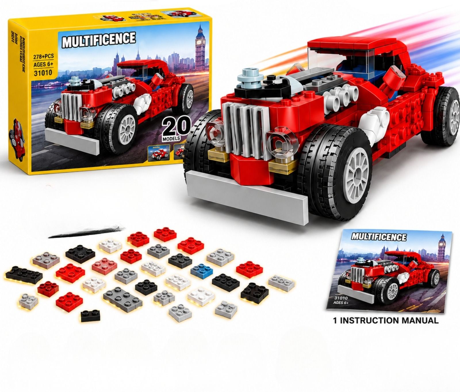 chigy wooh 20-in-1 model Vintage Car Blocks Set-picture-40