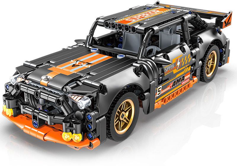 1:18 Scale Mustang Pull Back Racing Car Building Block Set (520 PCS)-image-19