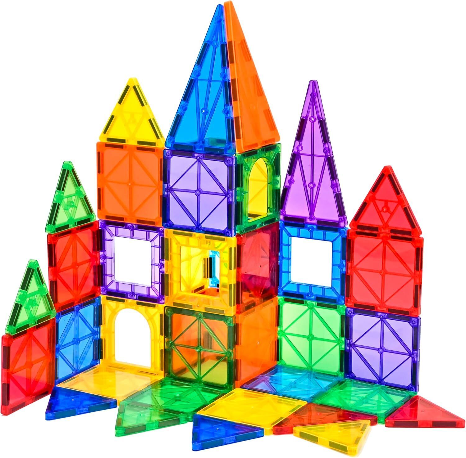 STEM Magnetic Tiles Building Blocks for Kids, Educational Magnet Toy Set