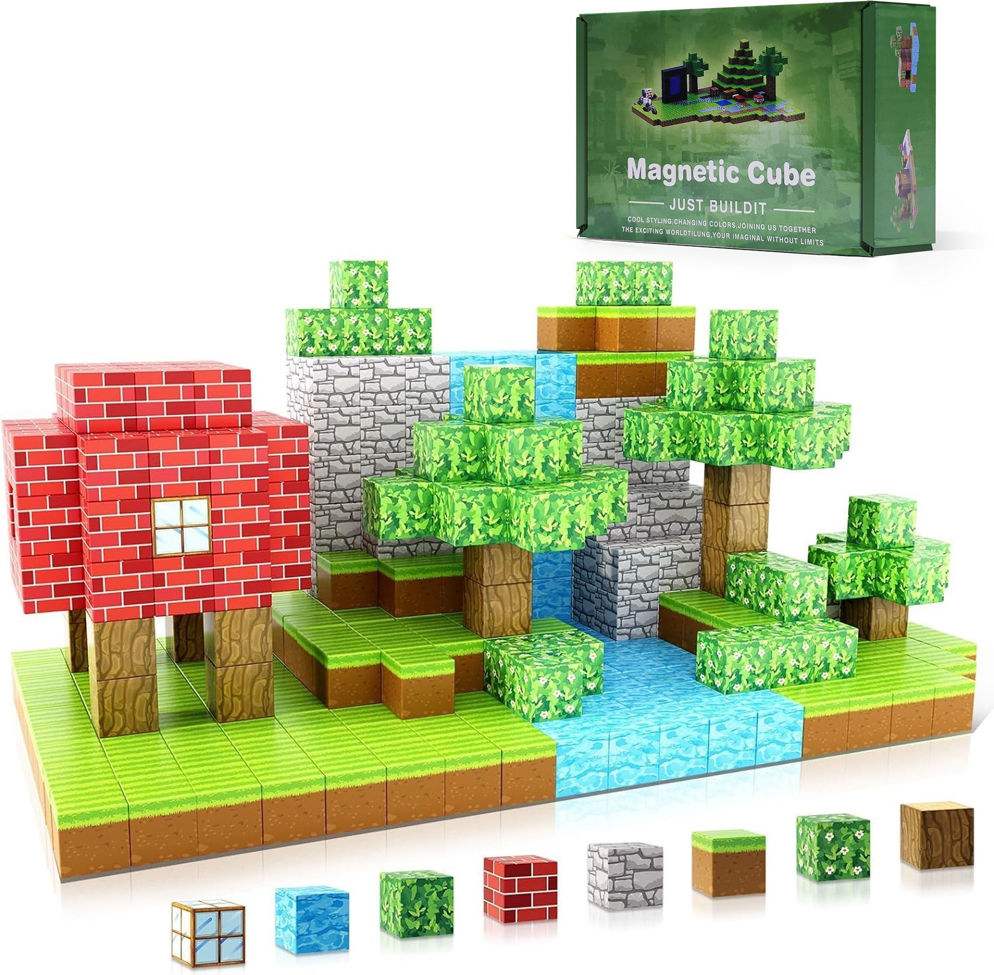 48pcs Magnetic Building Blocks – Mine-Themed STEM Montessori Toy for Kids 3+-image-15