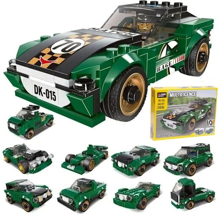 Cars Pull Back Super Racer Green-Chaser-Seville Technic Building Block Brick Toy-image-41