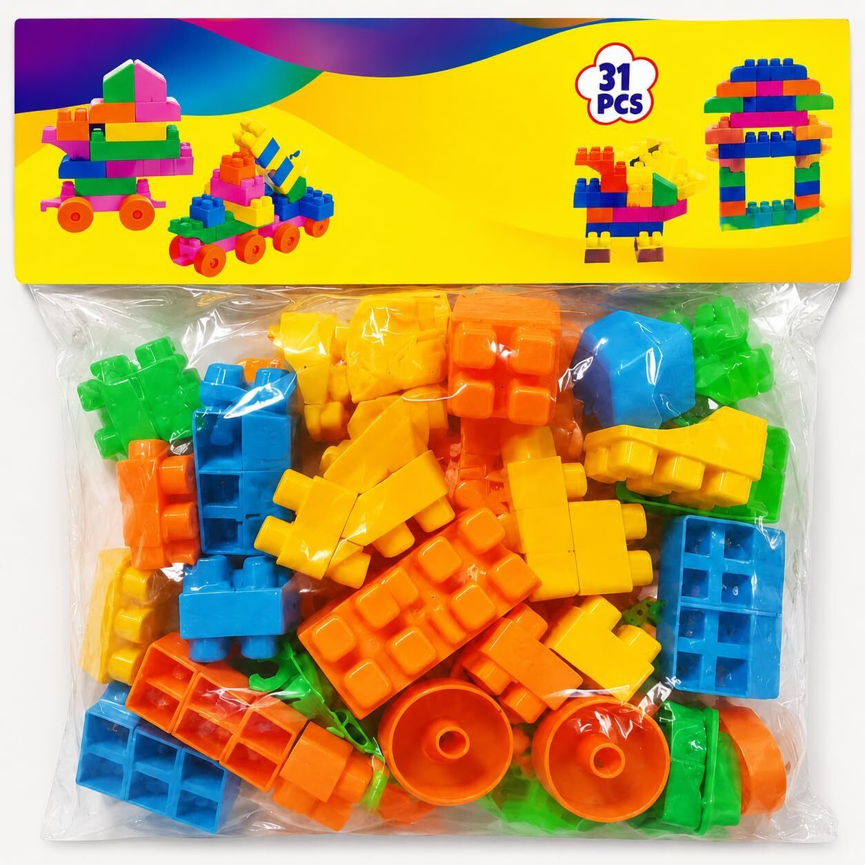 Building Blocks Toy Set for Kids - 31 Pieces Educational Construction Blocks-image-30