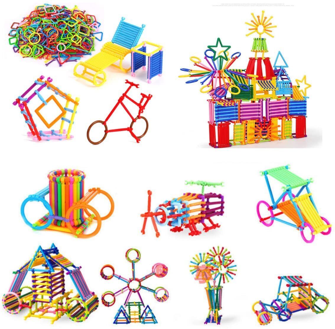 arizon ShapeFlex DIY Smart Sticks - 100 Pieces of Creative Building Blocks for Kids-picture-26