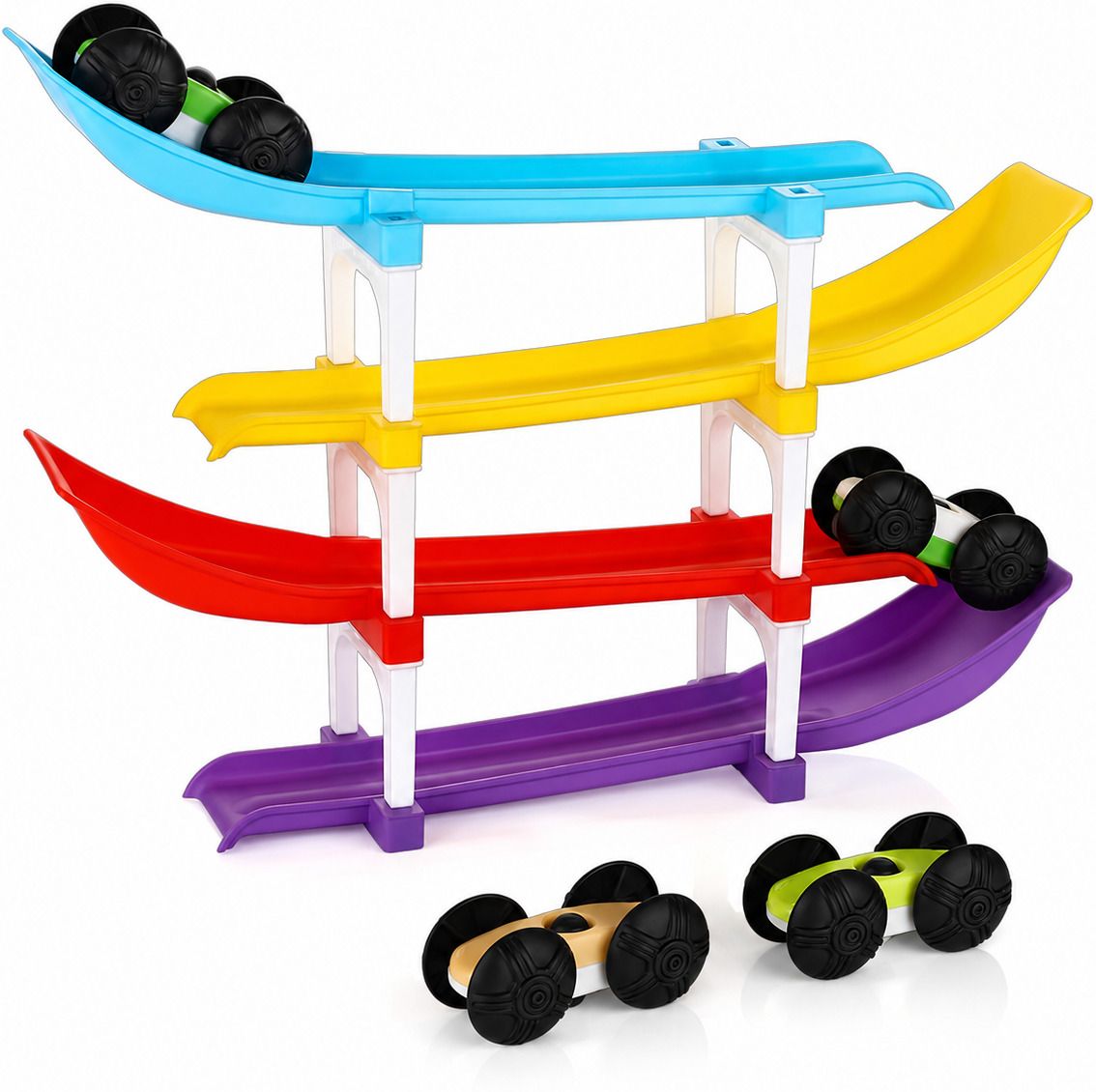 tileez Ramp Racer Track Toy for Kids with 4 Mini Cars Educational Racing Play Set-picture-20
