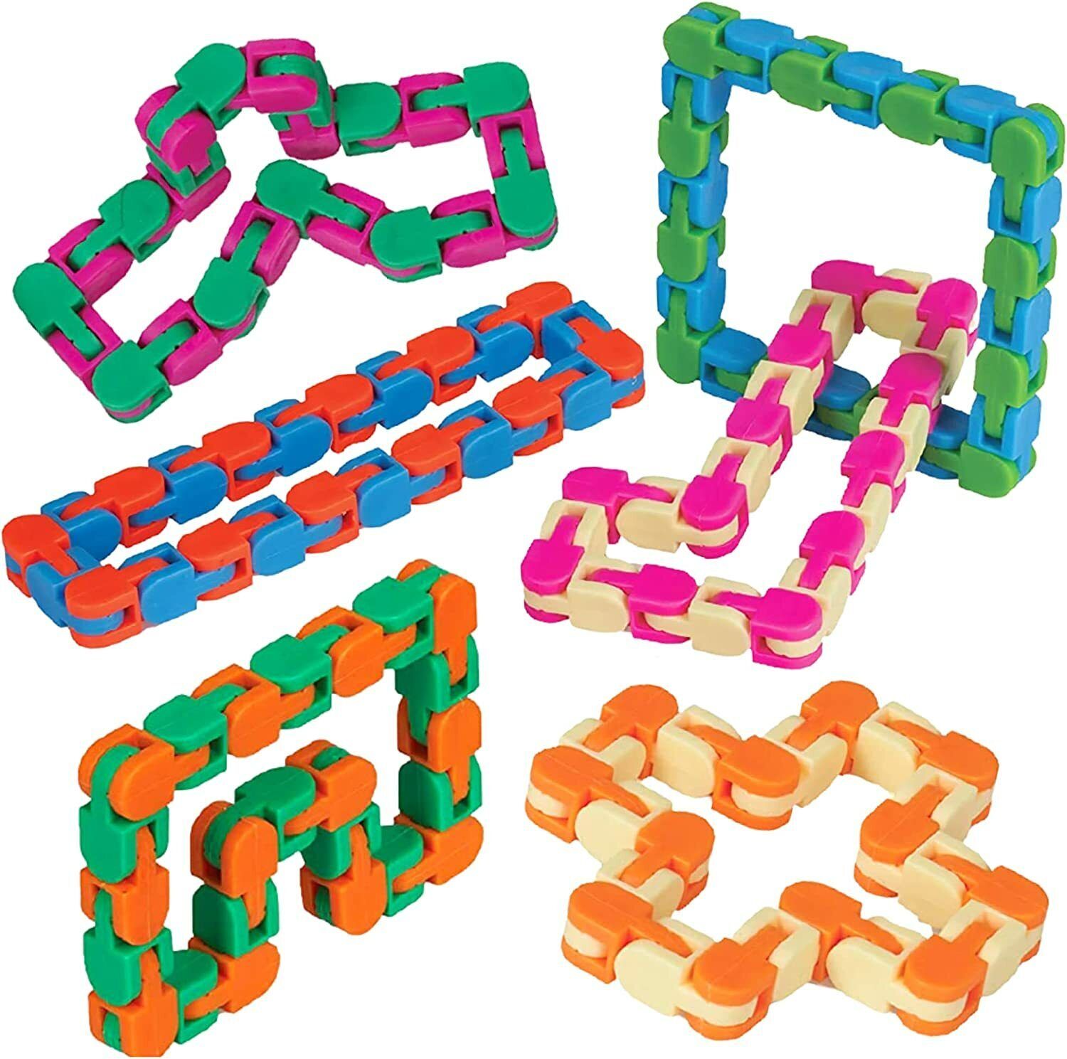 pulsbery 24 Links Wacky Tracks Snap & Click Fidget Building Blocks/Puzzle Toys(72 Piece)-picture-26