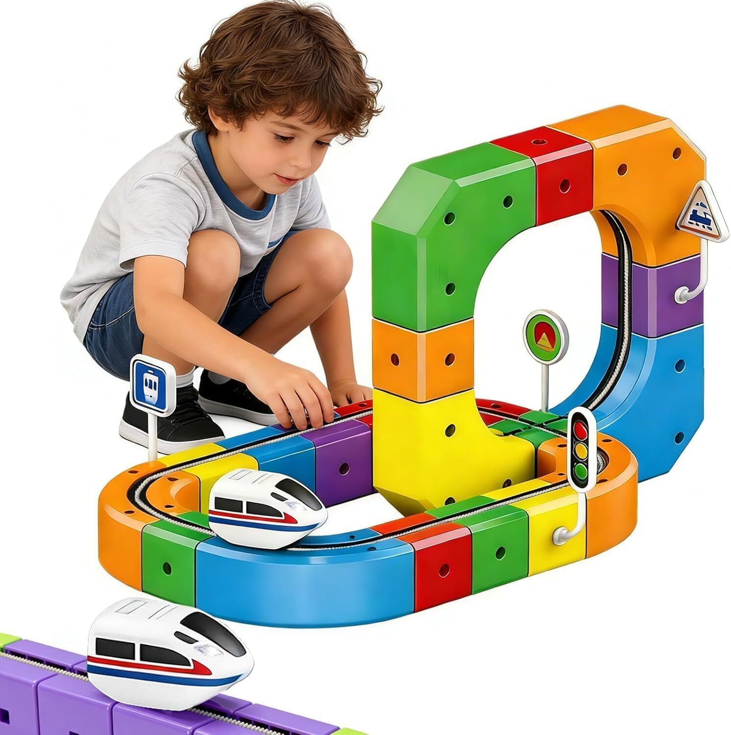 gomzy Train Set, 3D Infinity Track with Flexible Tracks for Kids-picture-48