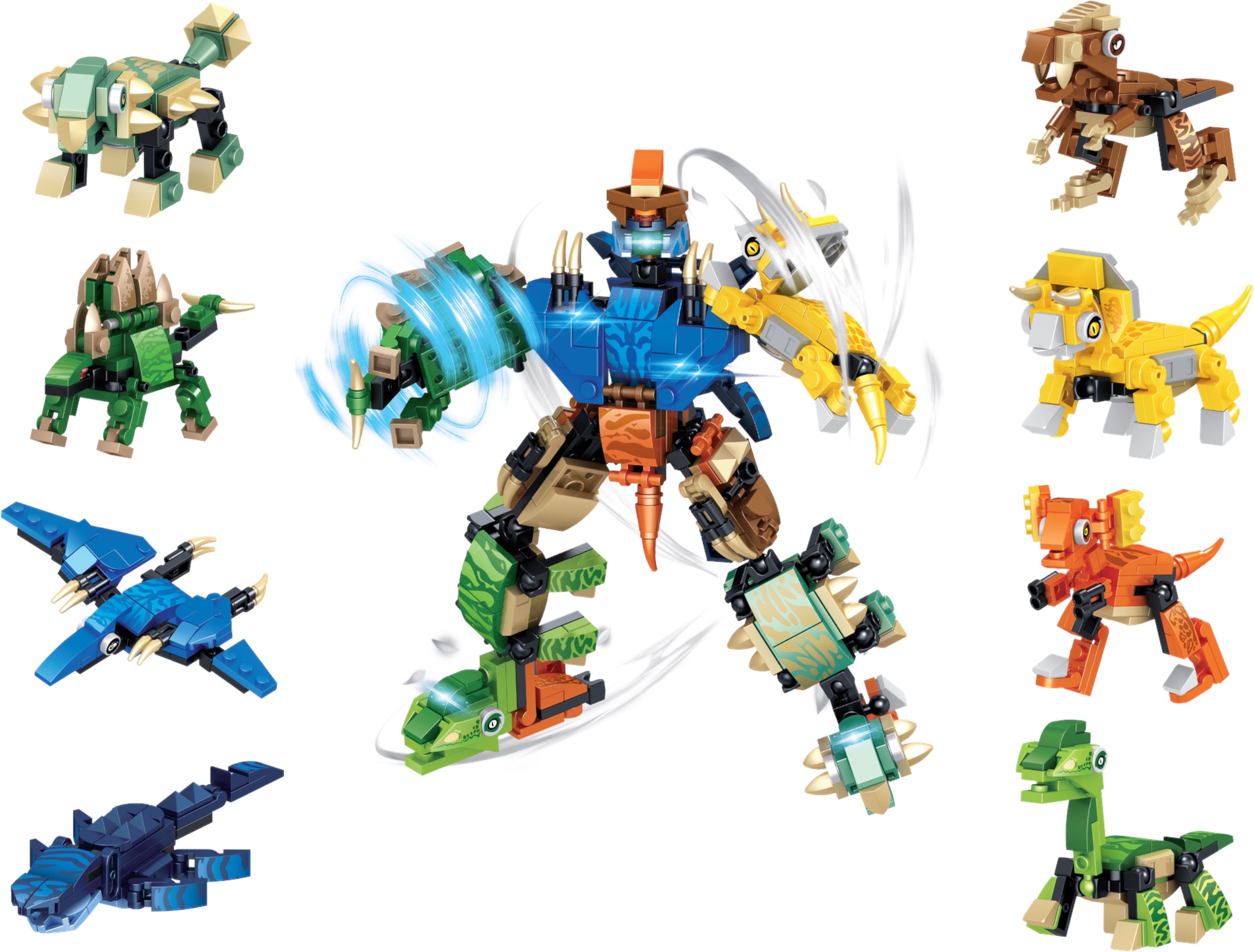 8in1 Dino Builder Dinosaur to Robot DIY Building Block Playset for Kids & Adults-image-29