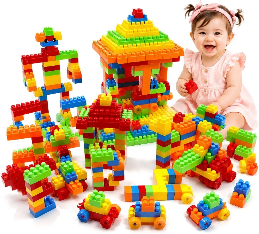 be bright Building Blocks for Kids | Large Educational Construction Toy Set with Wheels-picture-2