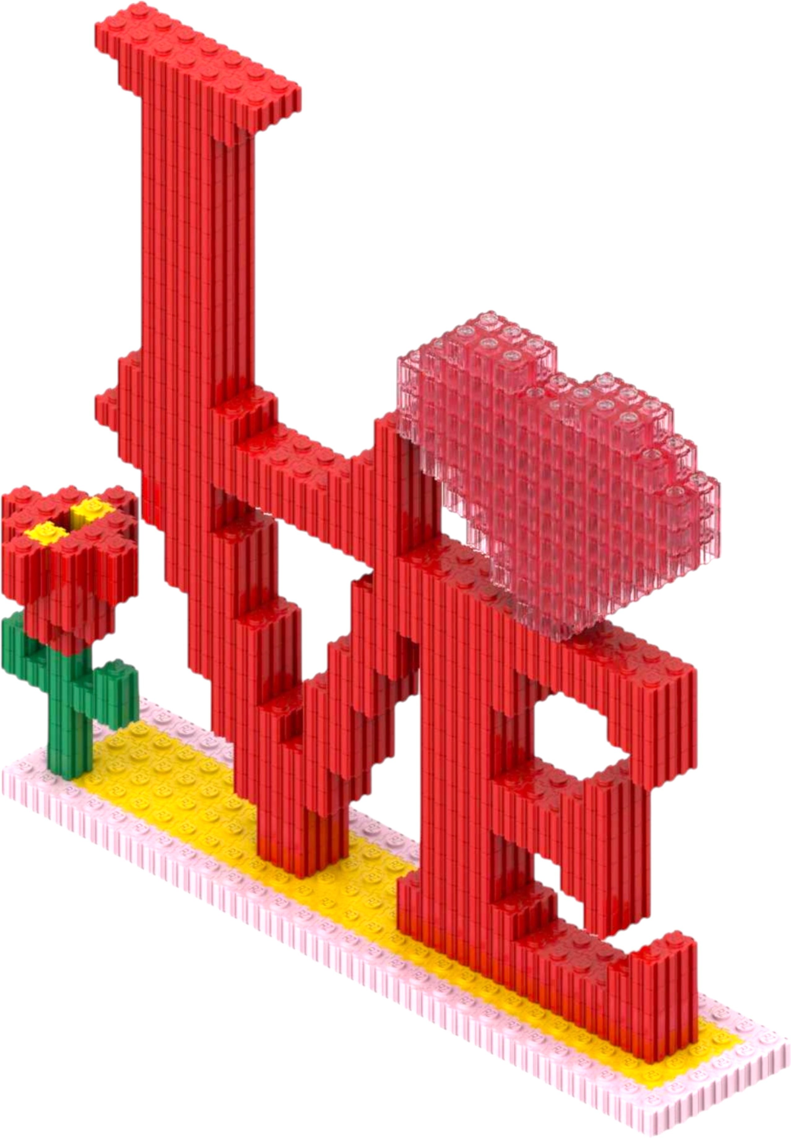 Love Sign Figure Brick Model DIY Building Blocks Collectible Showpiece Toy Set-image-18