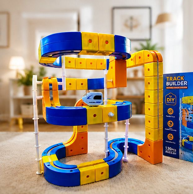 130PCS Magnetic Marble Run Track Builder STEM Construction Toy for Kids-image-19