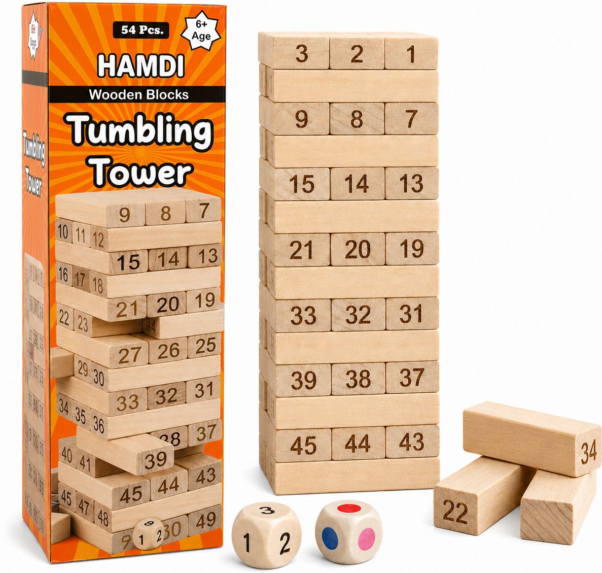 hamdi wooden Tumbling Tower 54 Pieces-picture-12