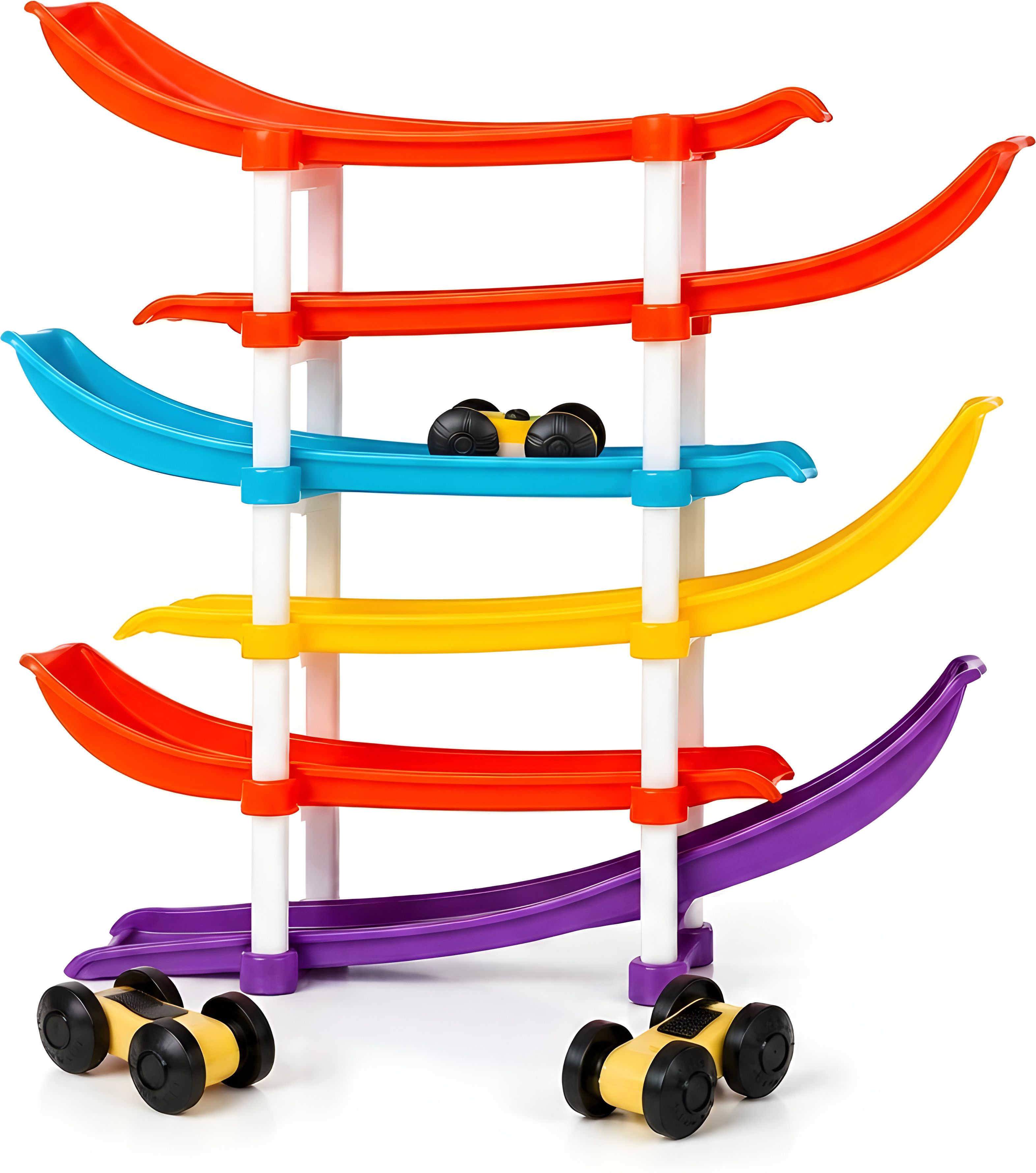 tileez Kids 6 Level Zig Zag Ramp Racer Track Toy with 4 Mini Cars for Boys & Girls 3+-picture-21