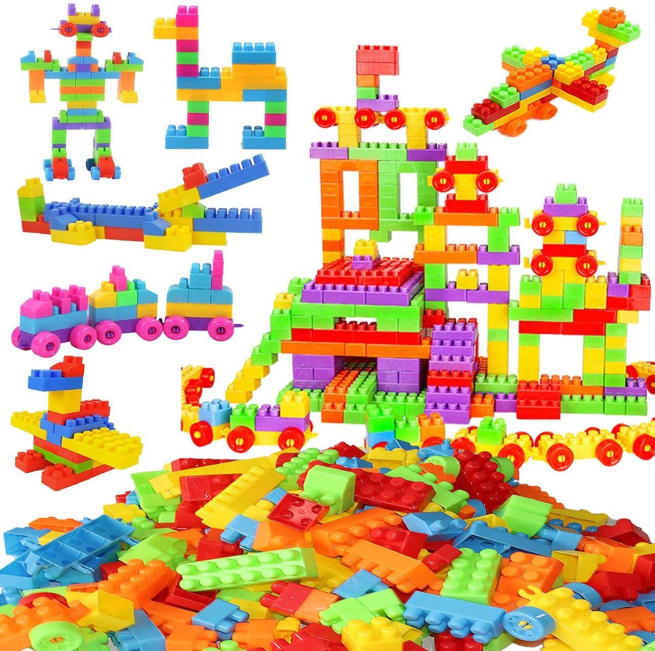 Building Blocks with Wheel/Smart Activity Train Blocks For Kids 50+pcs-image-34