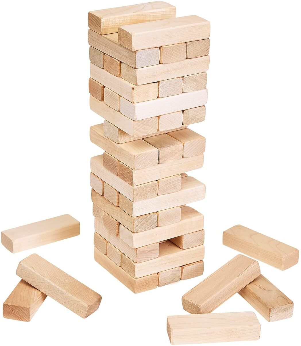 Stacking Balancing Building Tower Game 54 Pcs Blocks with Dice & Storage Bag-image-24