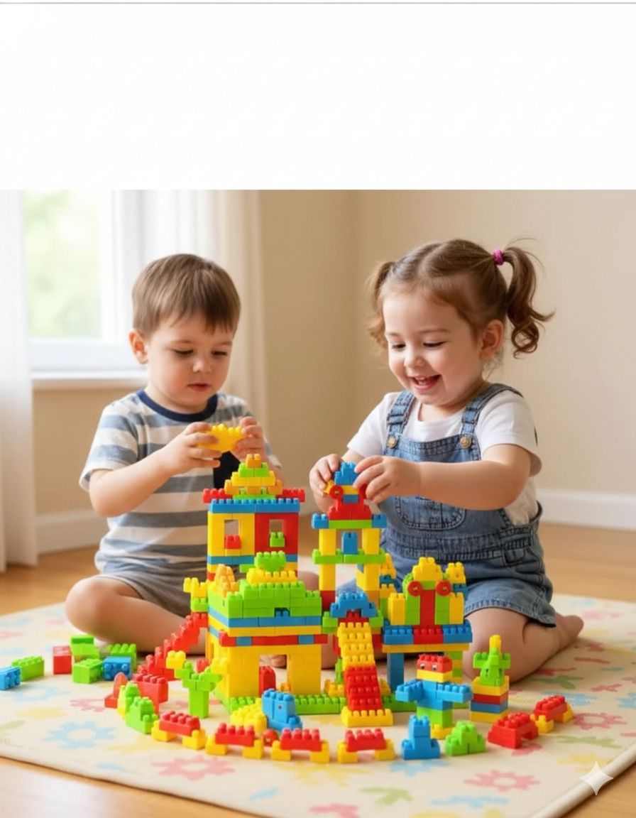 qbix PLAYSHINE DIY Plastic 200 pcs Building Blocks With Wheels-picture-11