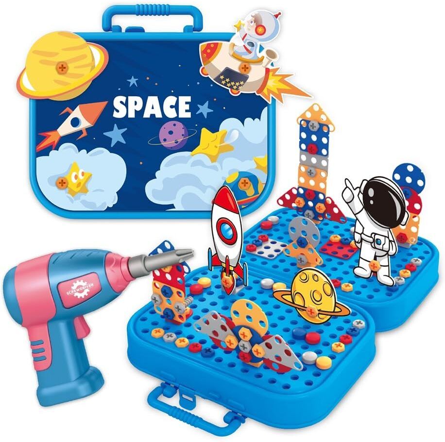 space age Plastic Diy Electric Drill Screw Tool Set-Mosaic Puzzle 228Pcs-picture-40