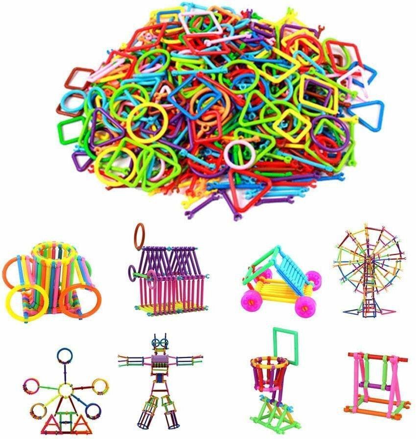 educational building blocks creative smart sticks for different shape of game toys set for kids- Multi color-image-43