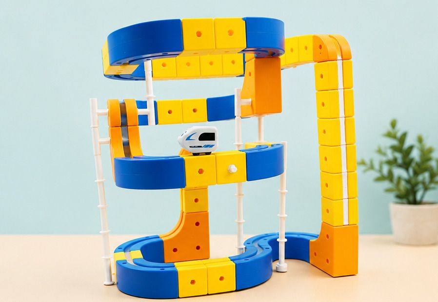 STEM Magnetic Track Builder Set with Moving Car 130 PCS Creative Kids Toy-image-47